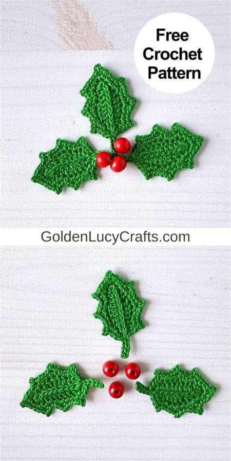 Crochet Christmas Leaf Patterns