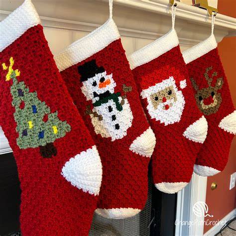 Crochet Christmas Stocking with Personalized Pattern