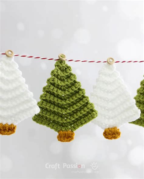 Crochet Christmas Tree Garland Pattern