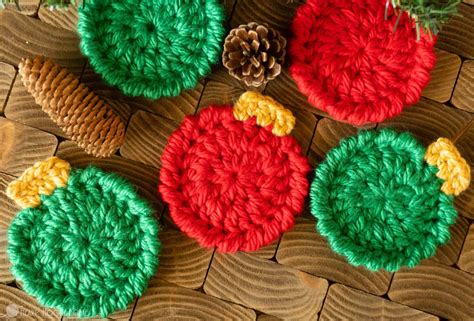 Crochet Christmas ornament coasters tutorial