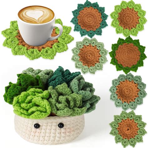 Crochet Coaster Plant