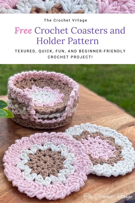 Crochet Coasters With Holder