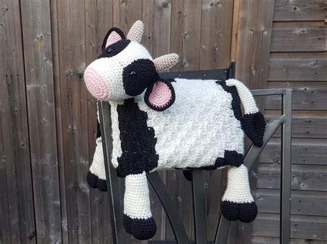 Crochet Cow Blanket