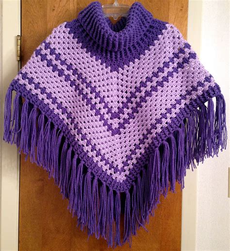 Crochet Cowl Neck Poncho Pattern
