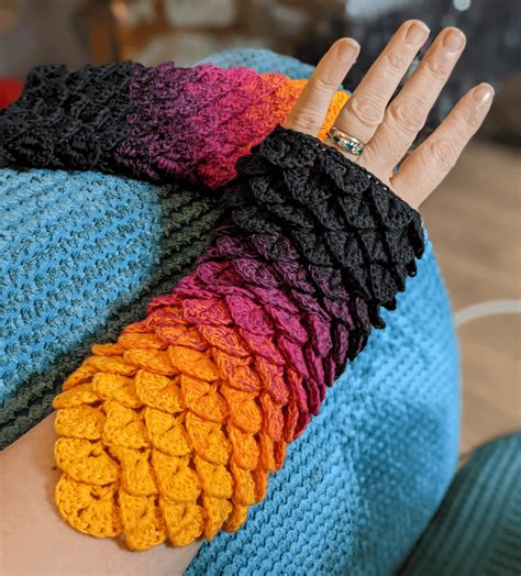 Crochet Dragon Scale Gloves