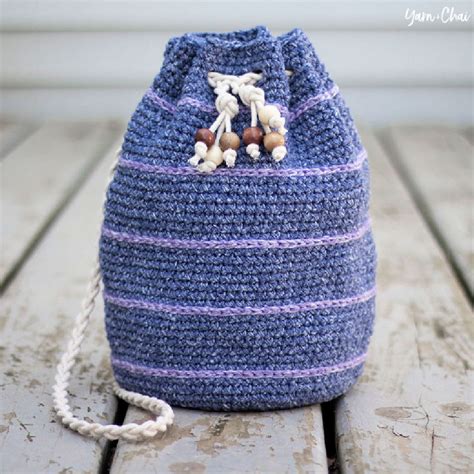 Crochet Drawstring Bag Free Pattern
