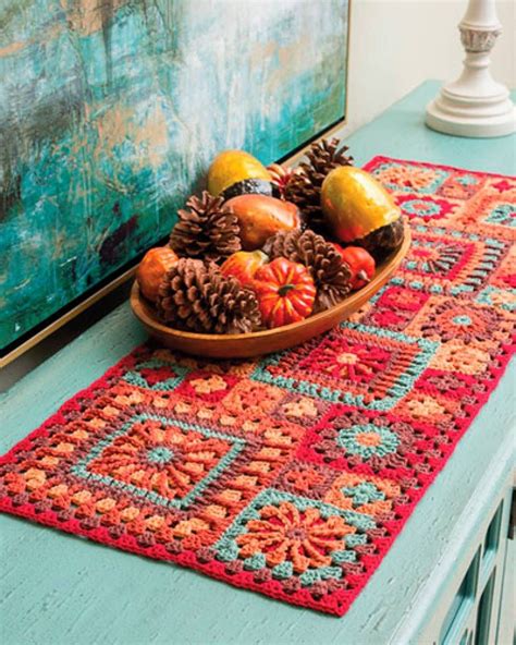 Crochet Fall Table Runner