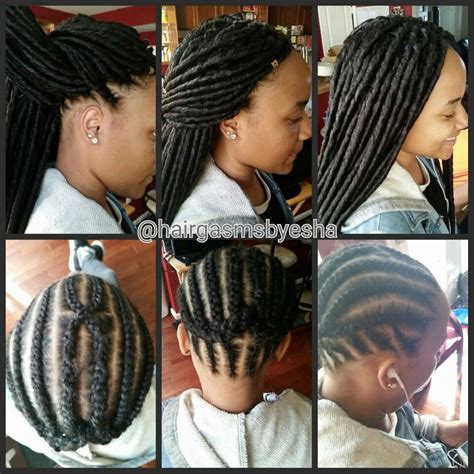 Crochet Faux Locs With Cornrows