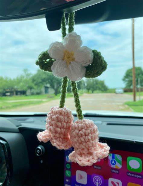 Crochet Flower Car Hanger