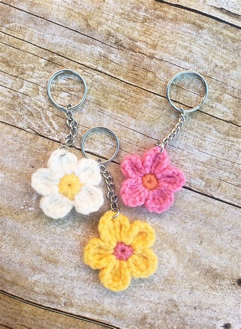 Crochet Flower Keychain
