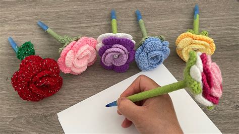 Crochet Flower Pens