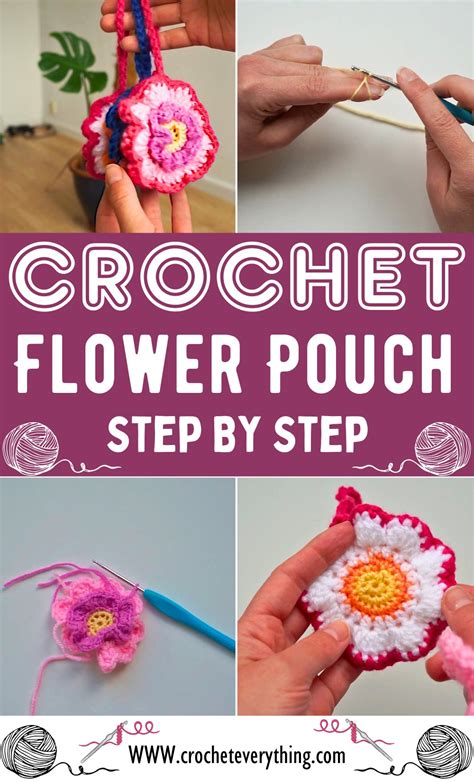 Crochet Flower Pouch