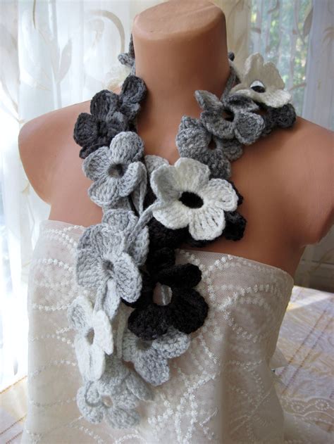 Crochet Flower Scarf