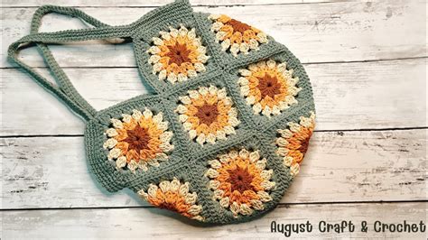 Crochet Flower Tote Bag