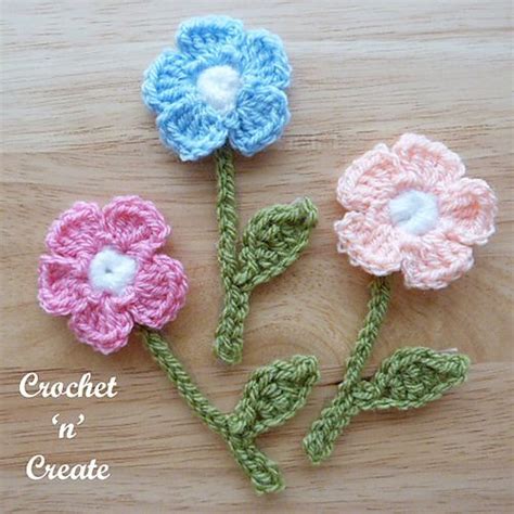 Crochet Flower With Stem Pattern Free