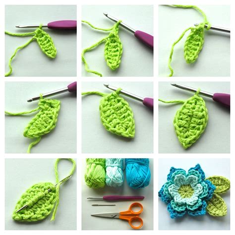 Crochet Flowers And Leaves Free Patterns