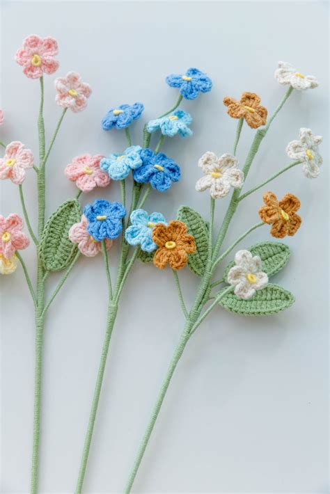 Crochet Forget Me Not Flowers
