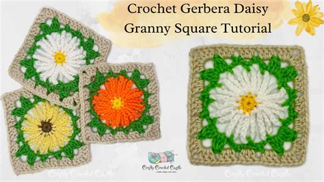 Crochet Gerbera Daisy Granny Square
