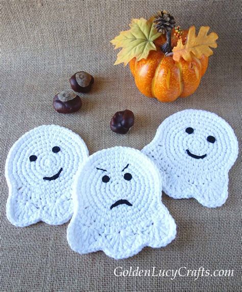 Crochet Ghost Coasters