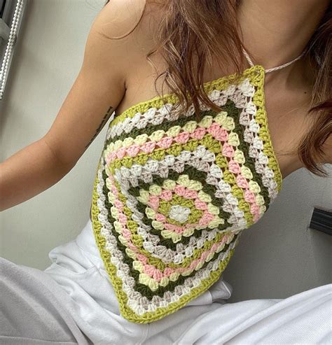 Crochet Granny Square Halter Top