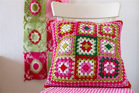 Crochet Granny Square Pillow