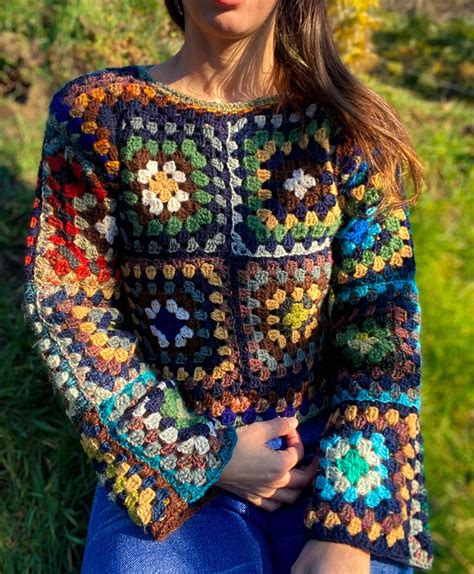 Crochet Granny Square Sweater