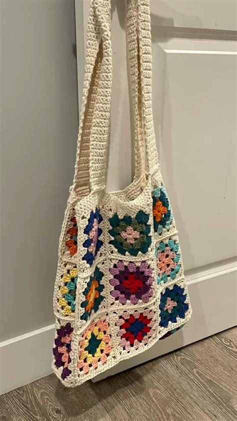 Crochet Granny Square Tote