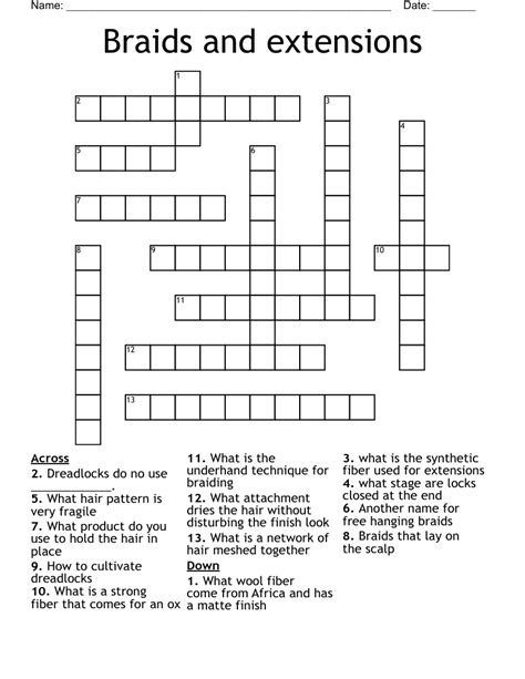 Crochet Hair Extensions Crossword