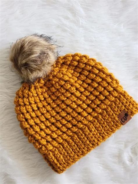 Crochet Hat Bulky Yarn