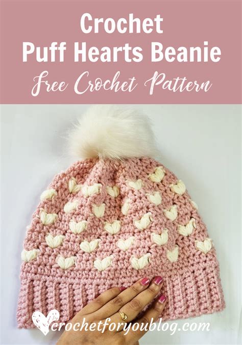 Crochet Hat With Hearts