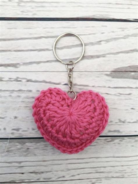 Crochet Heart Keychain Free Pattern