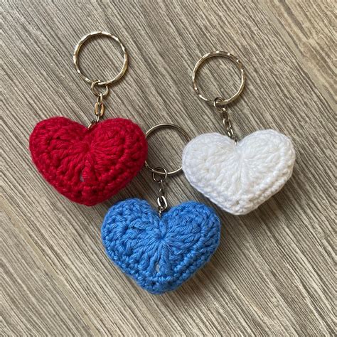 Crochet Heart Keyring