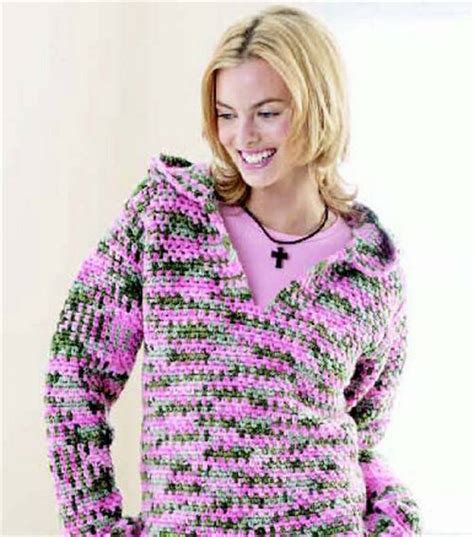 Crochet Hooded Sweatshirt