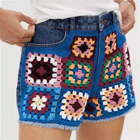 Crochet Jean Shorts