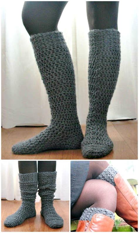 Crochet Knee High Socks Free Patterns