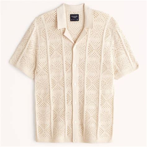 Crochet Knit Sweater Polo