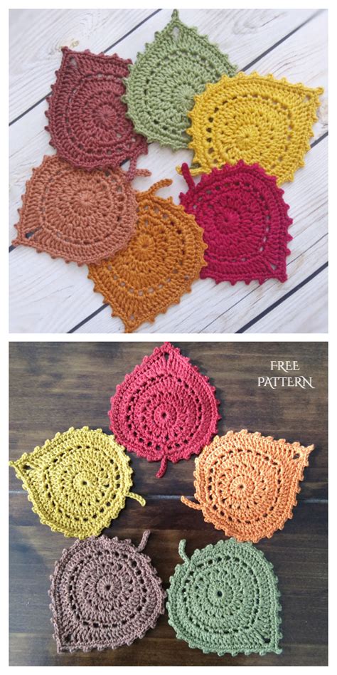 Crochet Leaf Coaster