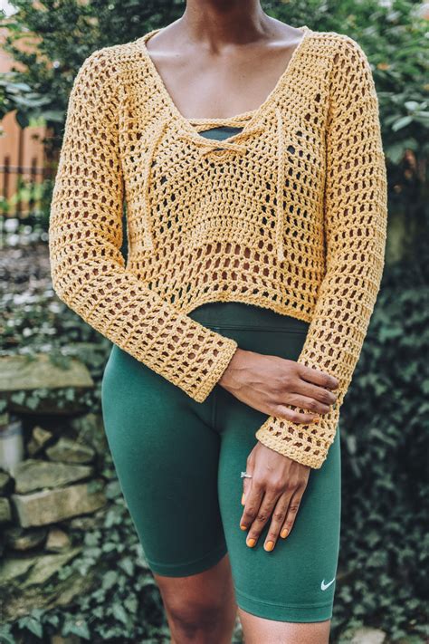 Crochet Long Sleeve Crop Top Pattern