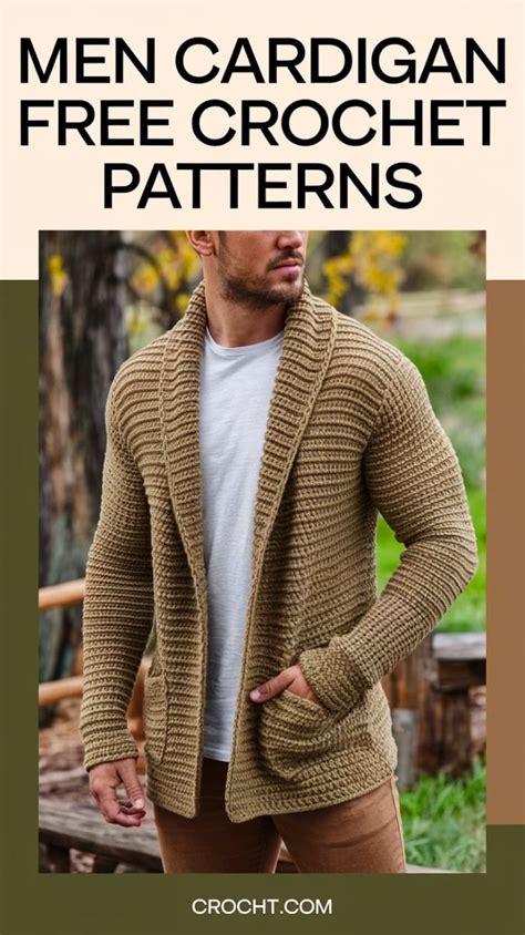 Crochet Mens Cardigan