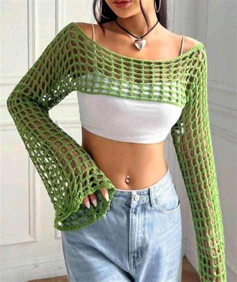 Crochet Mesh Top Long Sleeve Pattern