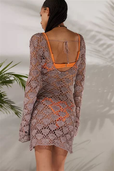 Crochet Mini Dress Cover Up