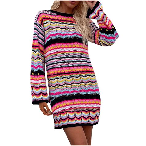 Crochet Mini Dress Long Sleeve