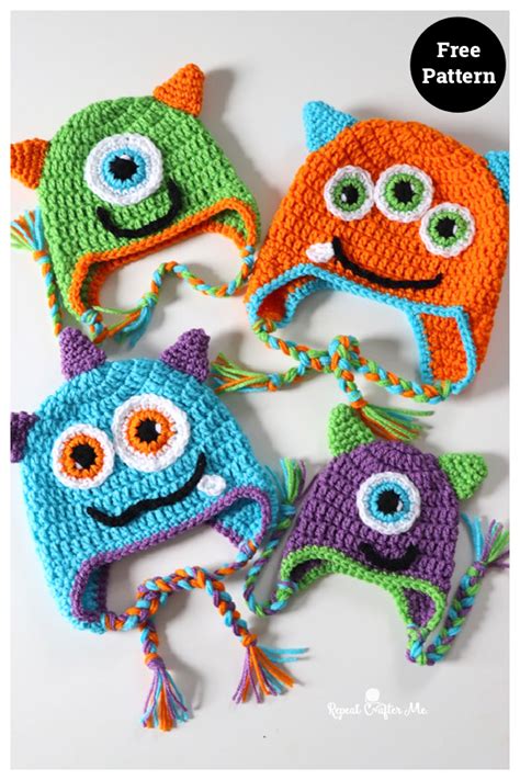 Crochet Monster Hat Free Pattern