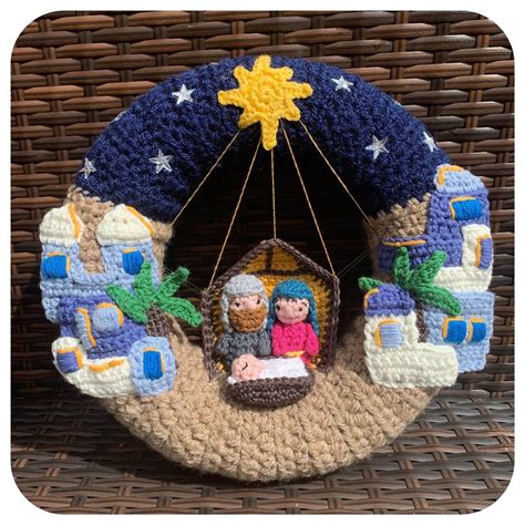 Crochet Nativity Wreath