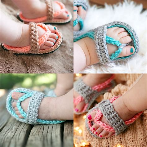 Crochet Newborn Flip Flops
