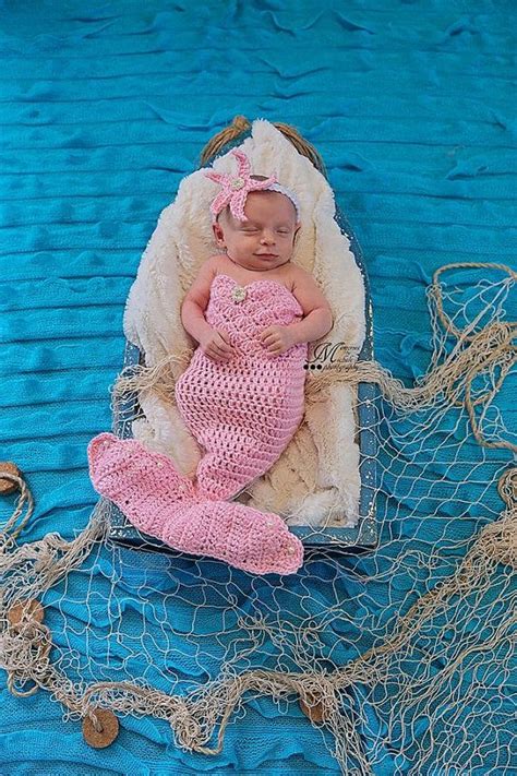 Crochet Newborn Mermaid Outfit