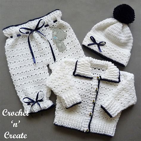 Crochet Newborn Sweater Set