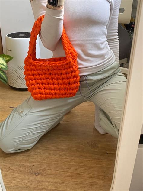 Crochet Orange Bag