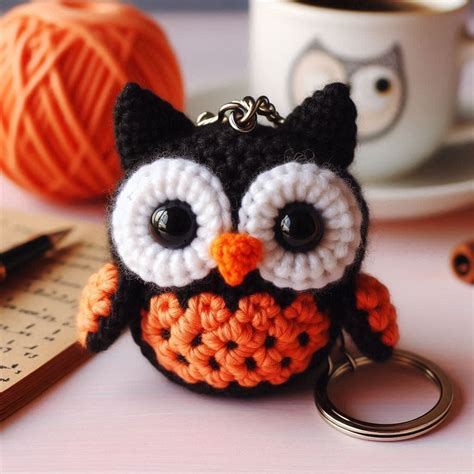 Crochet Owl Keychain