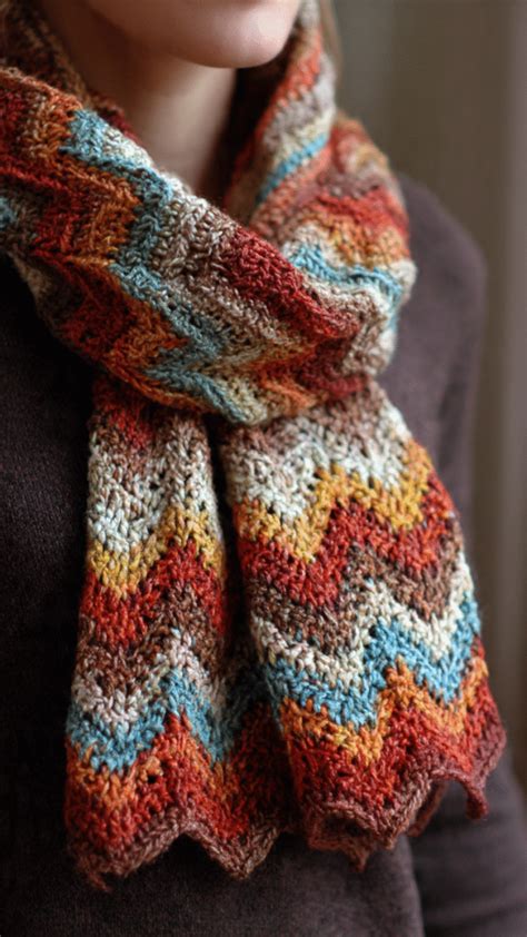 Crochet Pattern Ripple Scarf